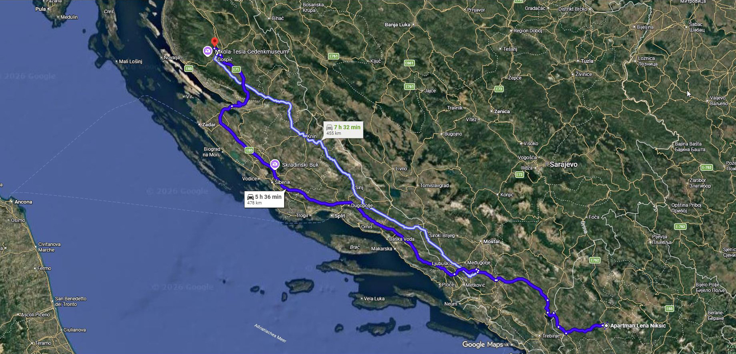 Niksic/MN nach/to Gospic/HR